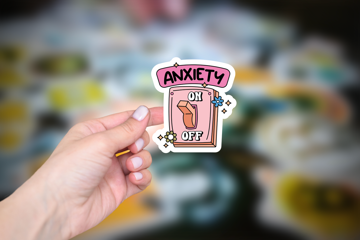 Funny Anxiety Switch Sticker - Mental Health Humor