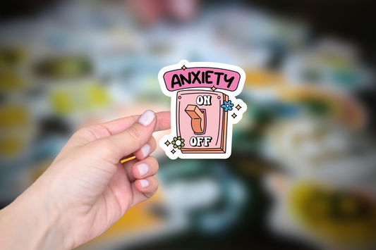 Funny Anxiety Switch Sticker - Mental Health Humor