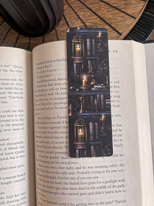 Night Library Bookmark, Lanterns / Soft Touch Matte