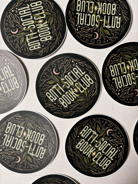 Anti-Social Book Club Black - Vinyl Sticker