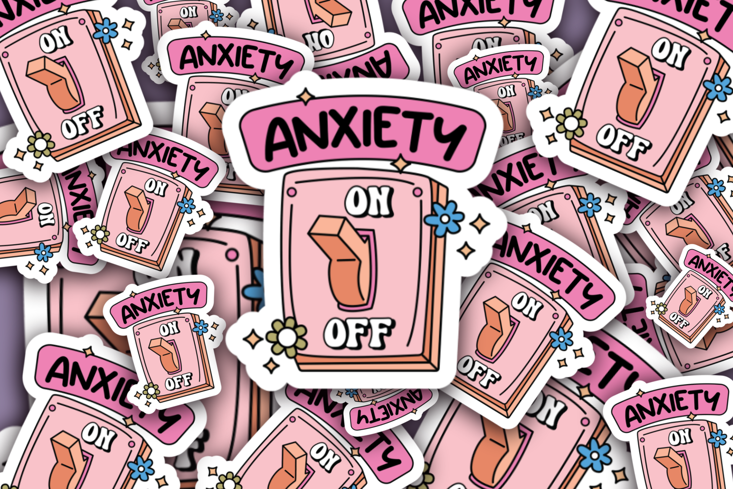 Funny Anxiety Switch Sticker - Mental Health Humor