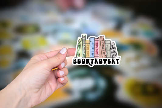 Booktrovert Sticker - Funny Introvert Book Lover Gift