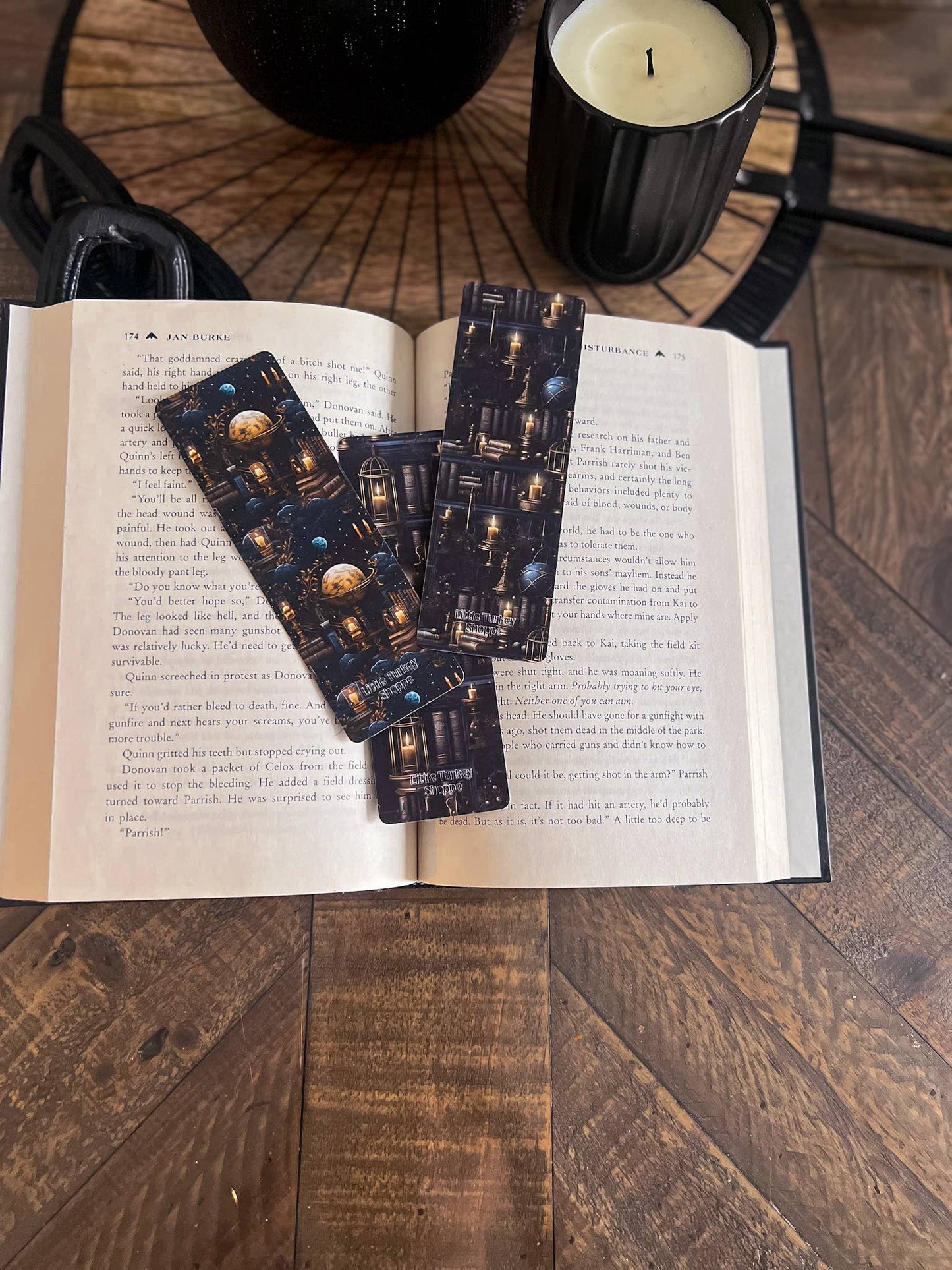Night Library Bookmark, Lanterns / Soft Touch Matte