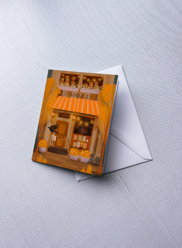 Greeting Card - Fall Bookshop