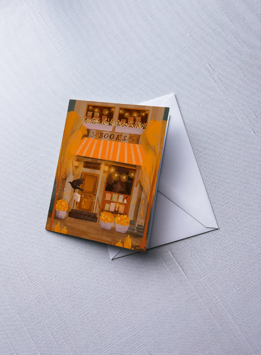 Greeting Card - Fall Bookshop